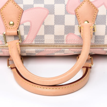 Louis Vuitton Damier Azur Tahitienne Speedy Bandouliere 30 Rose Ballerine 7 of 12