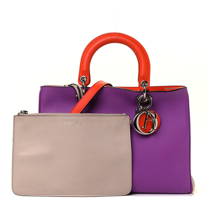Christian Dior Smooth Calfskin Tri-Color Medium Diorissimo Tote Parme Sand 1 of 5