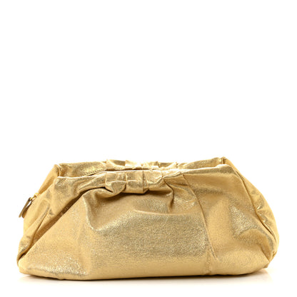 Miu Miu Metallic Soft Calfskin Oversized Clutch Gold 1 of 10