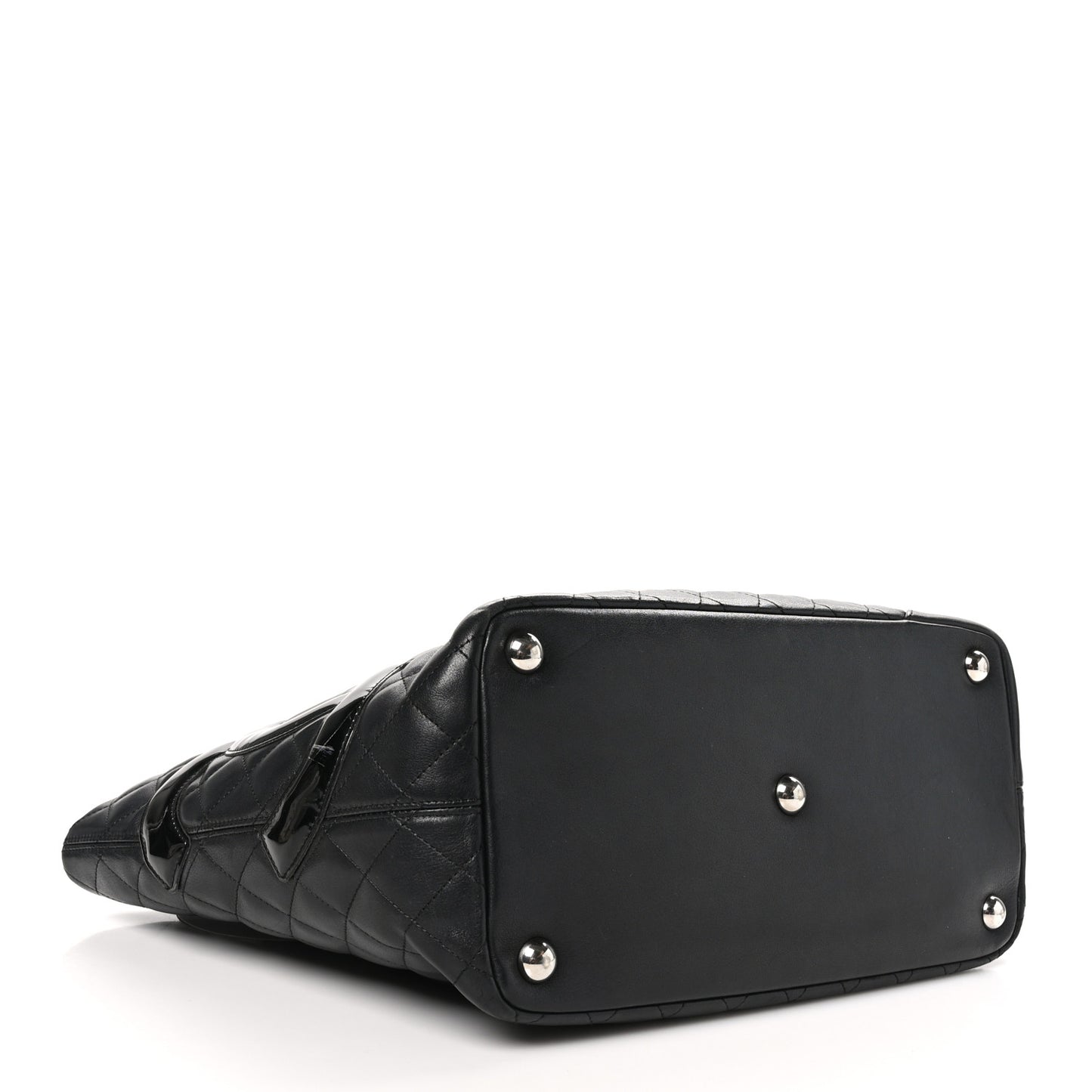 Calfskin Quilted Large Cambon Tote Black