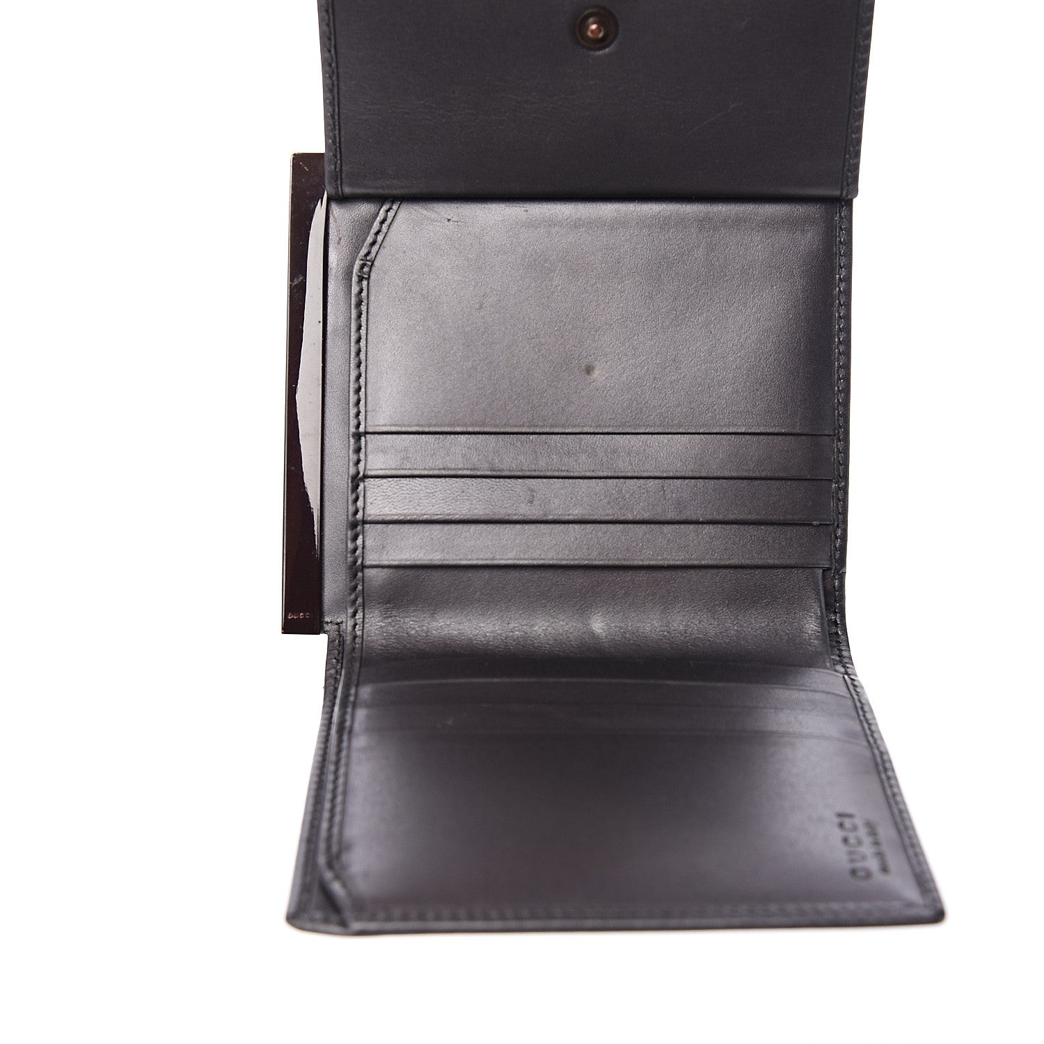 Gucci Calfskin Flap Wallet Grey 4 of 8