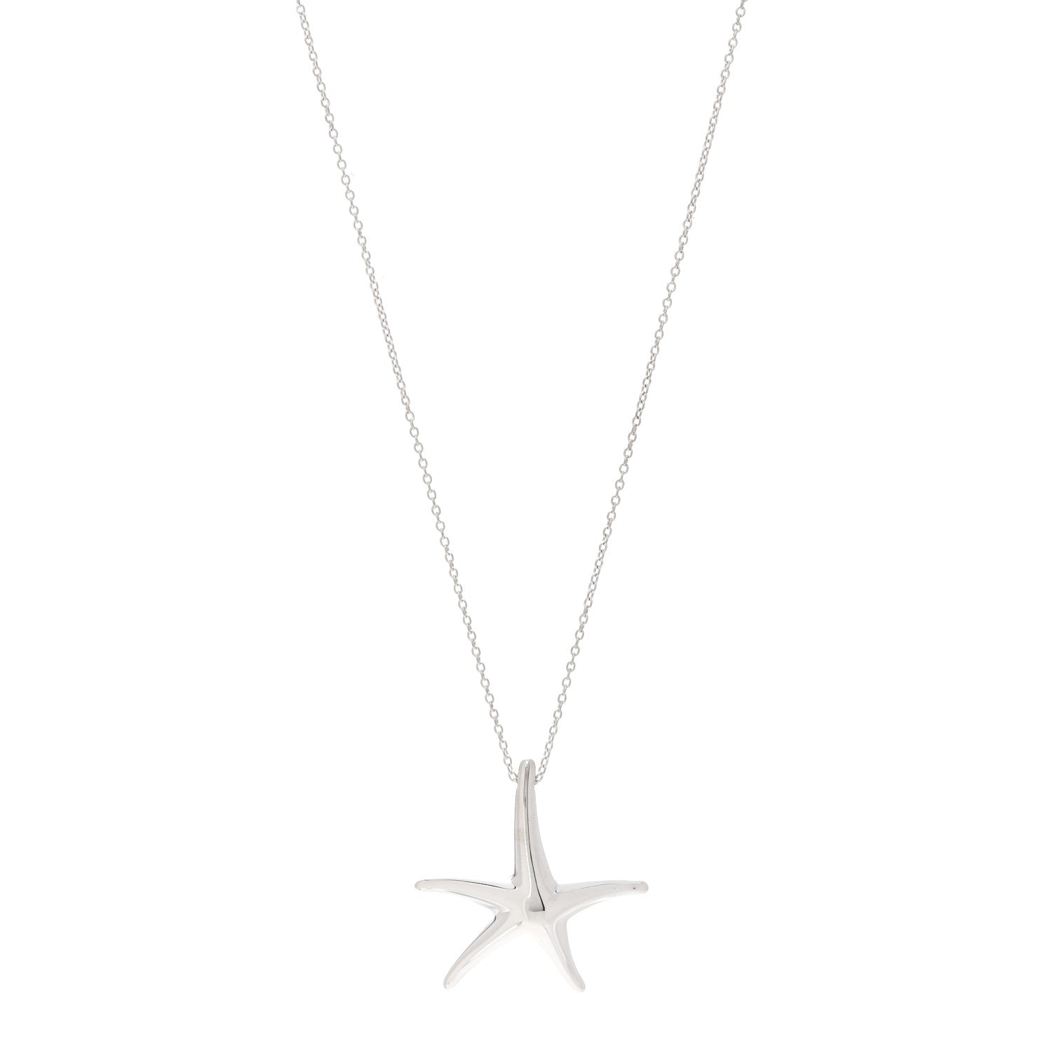 Tiffany Sterling Silver 28mm Elsa Peretti Starfish Pendant Necklace 1 of 5