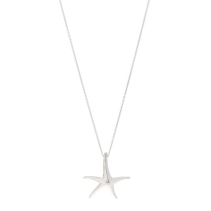 Tiffany Sterling Silver 28mm Elsa Peretti Starfish Pendant Necklace 1 of 5