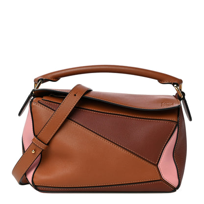 Loewe Calfskin Small Puzzle Bag Tan Medium Pink 1 of 25