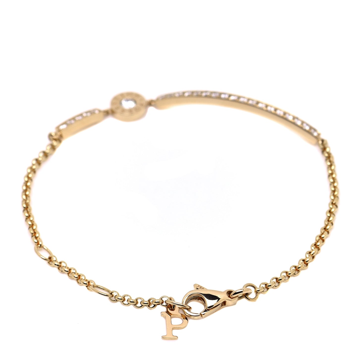 18K Yellow Gold Diamond Possession Bar Bracelet