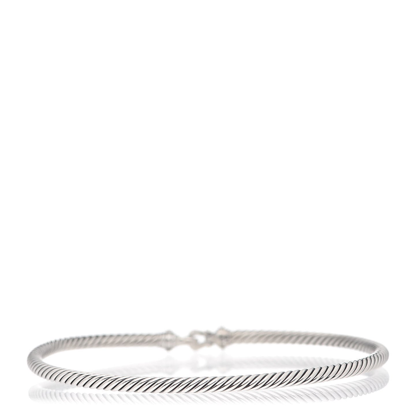 Sterling Silver Diamond 3mm Cable Buckle Bracelet