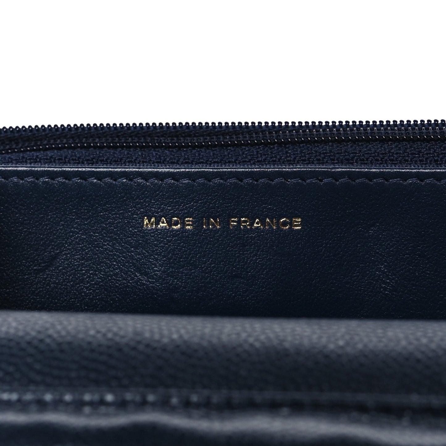 Caviar Quilted Wallet on Chain WOC Navy Blue