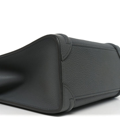 Celine Drummed Calfskin Nano Luggage Kohl 9 of 10