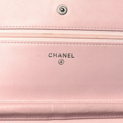 Chanel Patent Quilted Wallet On Chain WOC Pink 13 of 15