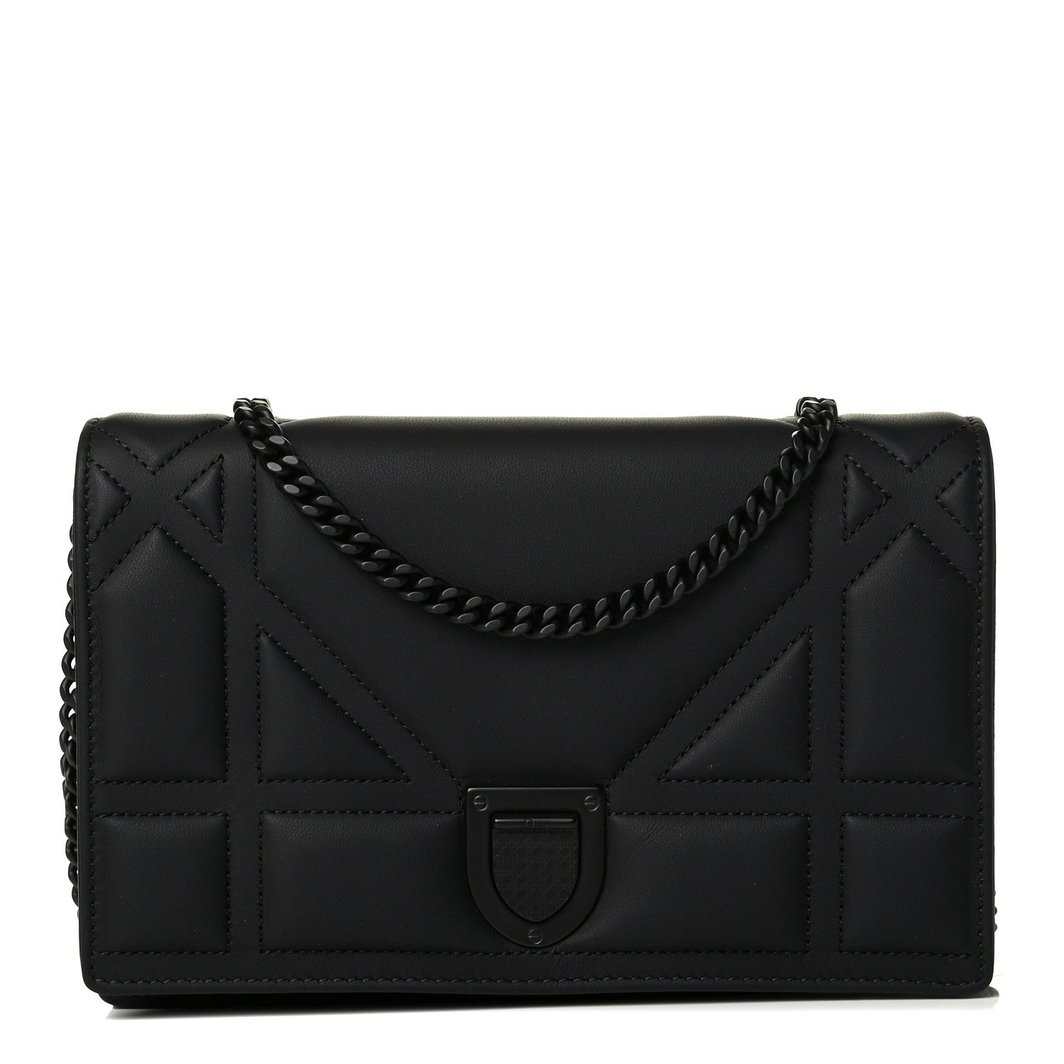 Christian Dior Ultra Matte Calfskin Diorama Wallet on Chain Pouch Black 1 of 5