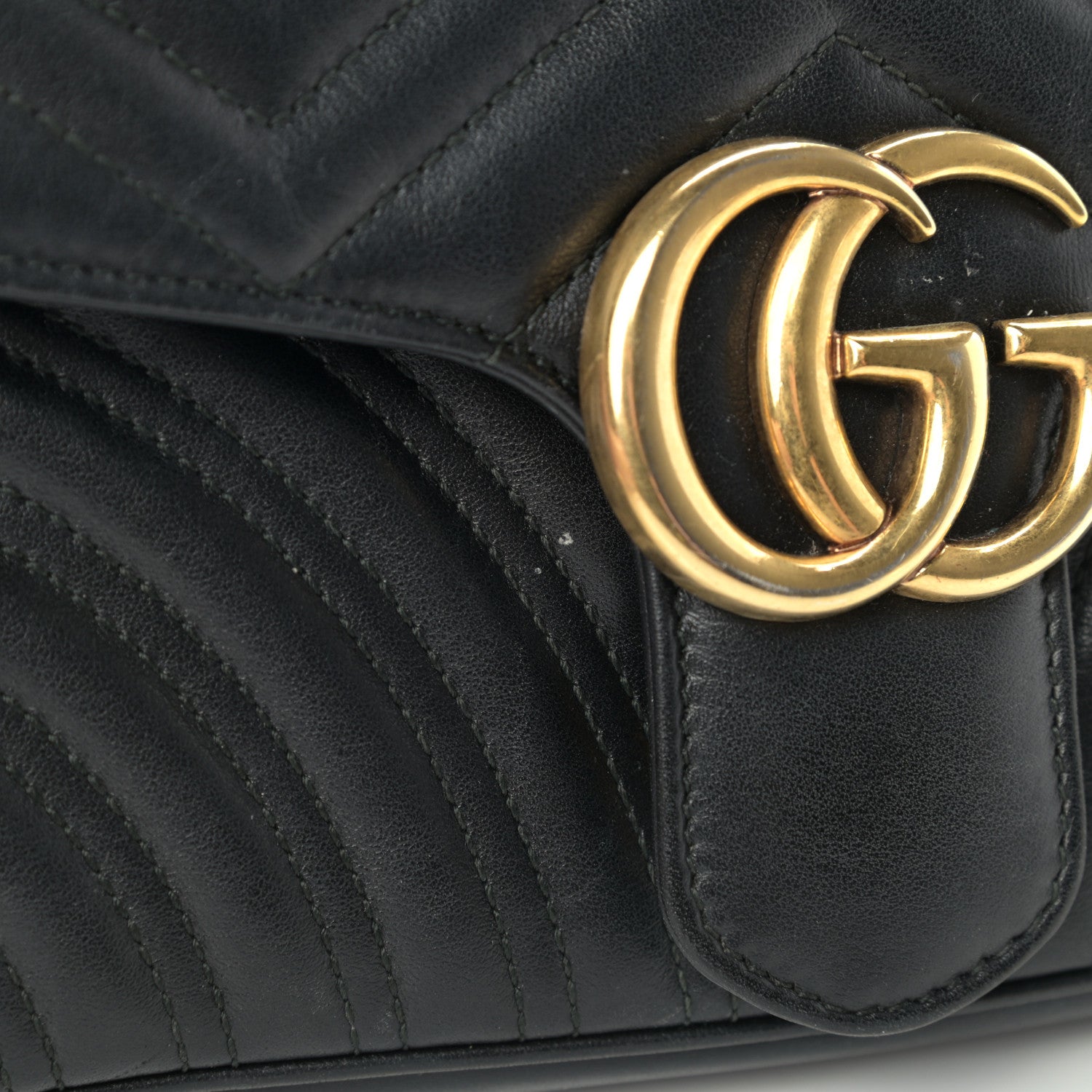Gucci Calfskin Matelasse Small GG Marmont Shoulder Bag Black 11 of 11