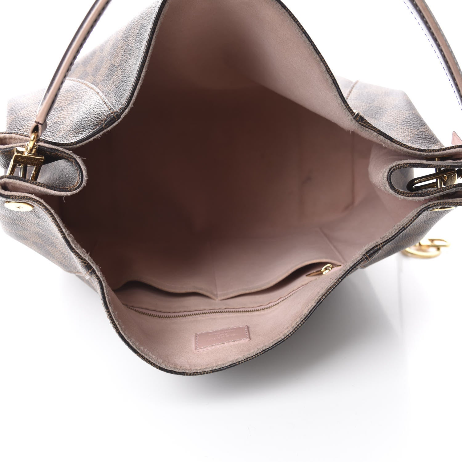 Louis Vuitton Damier Ebene Caissa Hobo Rose Ballerine 5 of 12
