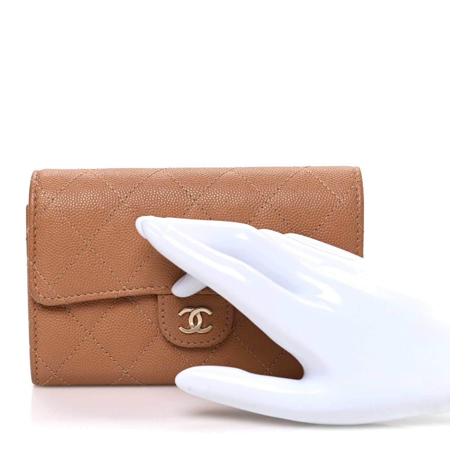 Chanel Caviar Quilted Medium Flap Wallet Beige 2 of 9