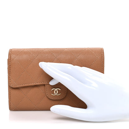 Chanel Caviar Quilted Medium Flap Wallet Beige 2 of 9
