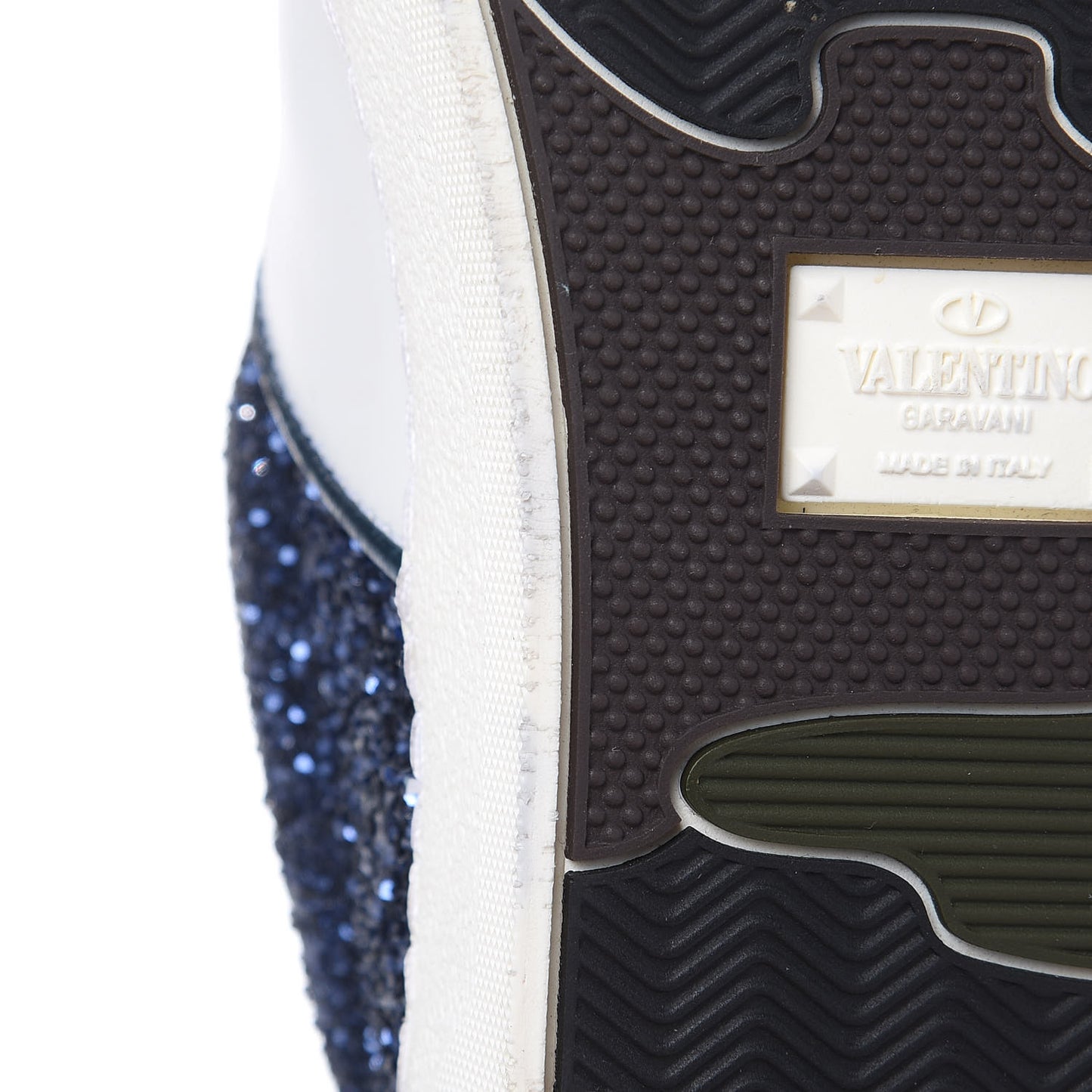 Calfskin Glitter Flycrew Sneakers 39 Blue