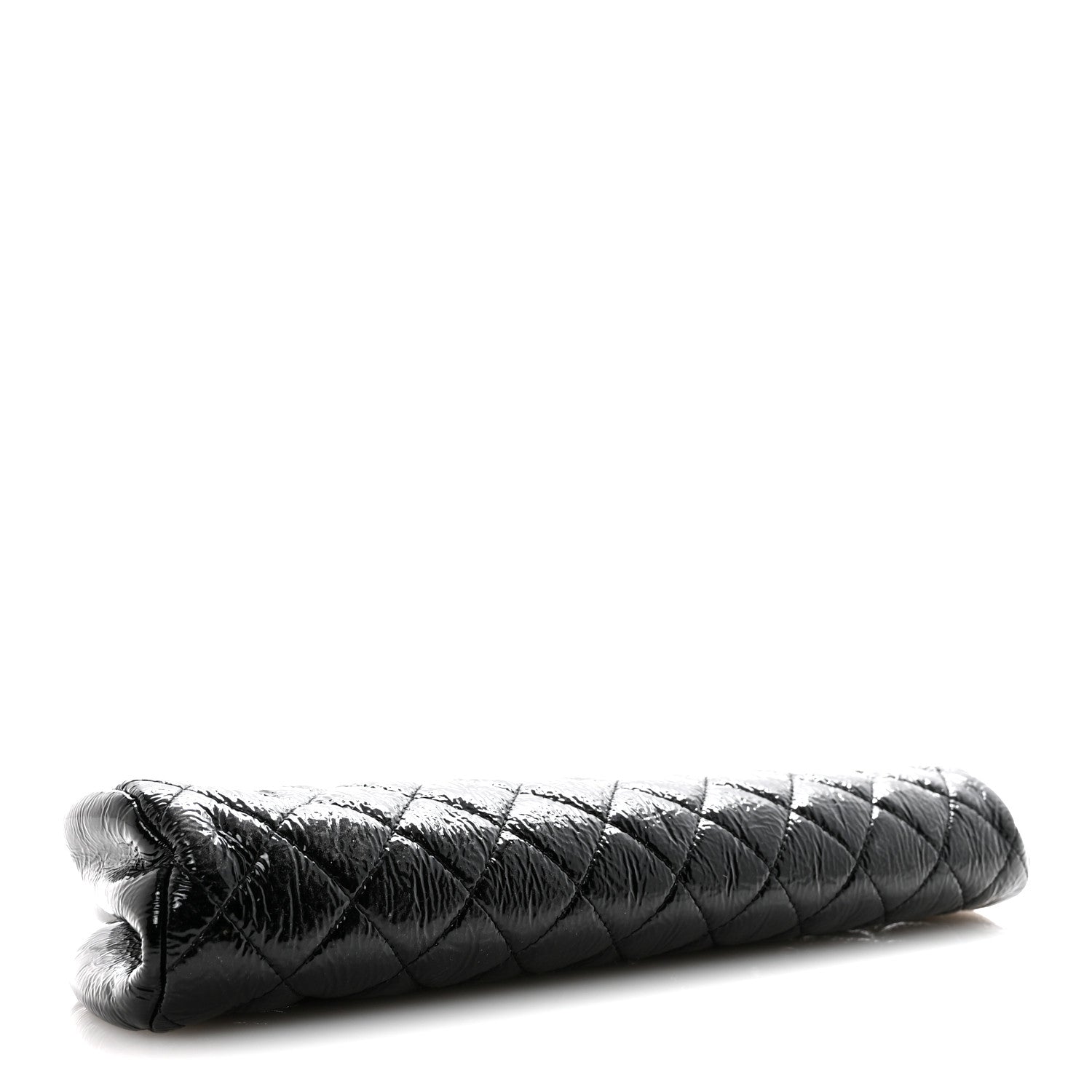 Chanel Distressed Patent Quilted Timeless Clutch Black 4 of 11