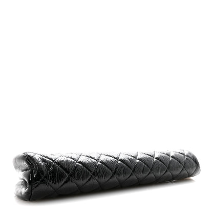 Chanel Distressed Patent Quilted Timeless Clutch Black 4 of 11