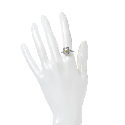 Tiffany Platinum 18K Yellow Gold Fancy Yellow Diamond Soleste Engagement Ring 53 6.25 2 of 5