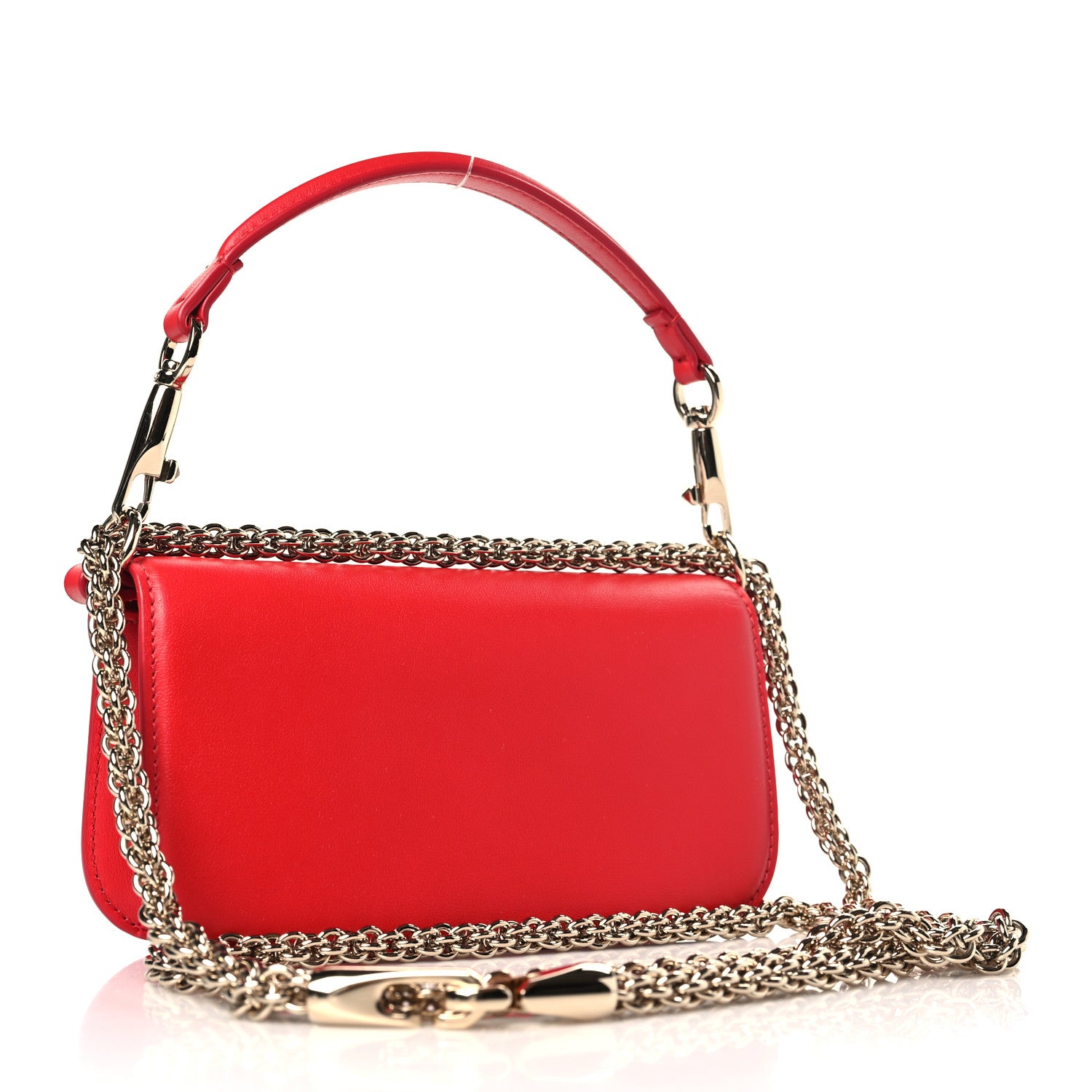 Valentino Garavani Calfskin Enamel Vlogo Small Loco Shoulder Bag Rouge Pur 3 of 8