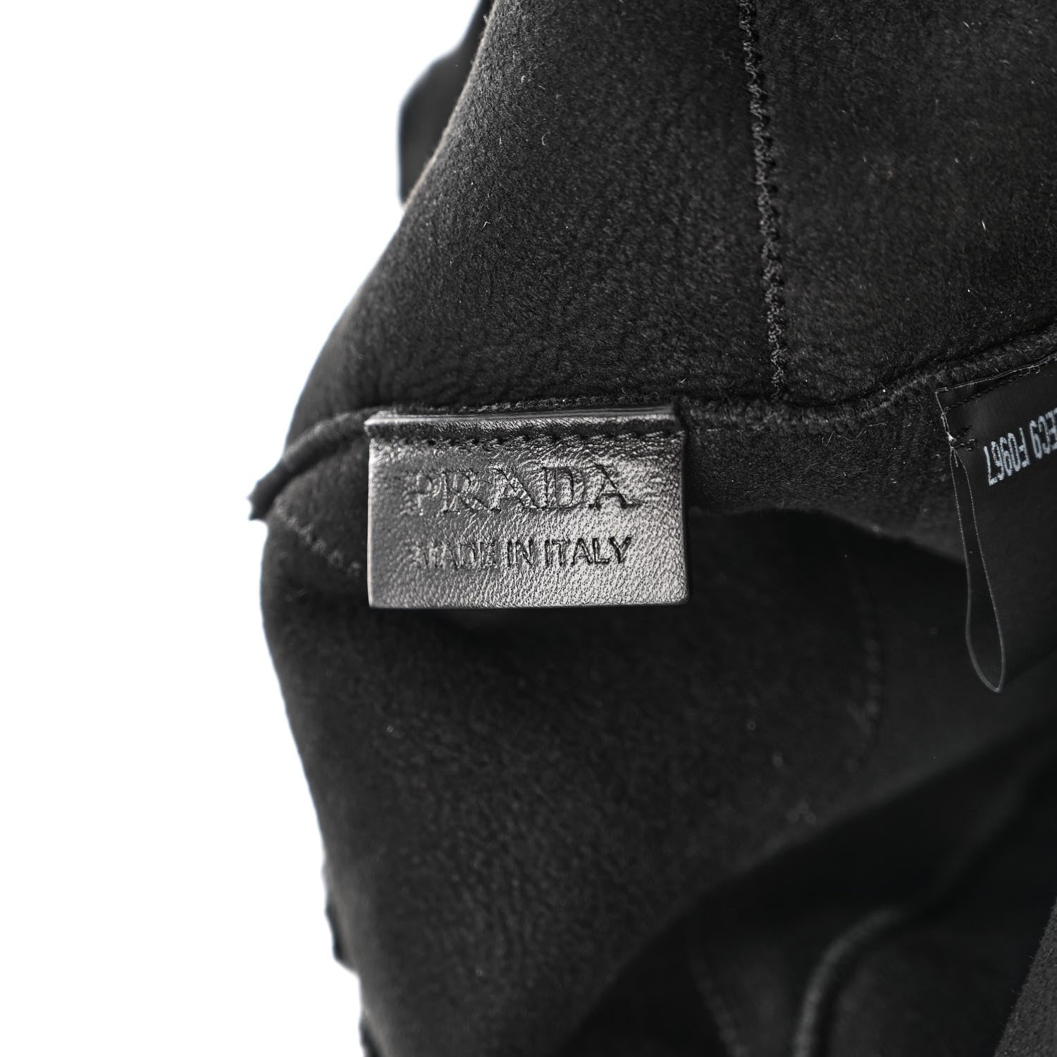 Prada Shearling Monotone Logo Tote Black White 7 of 11