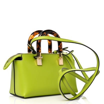 Fendi Vitello King Plexiglass Logo Embossed Mini By The Way Top Handle Boston Bag Wasabi 3 of 10