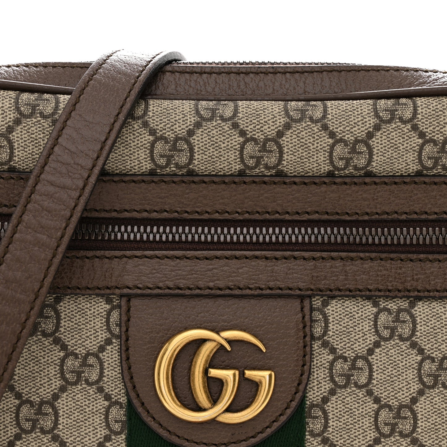 GG Supreme Monogram Web Small Ophidia Messenger Bag Brown