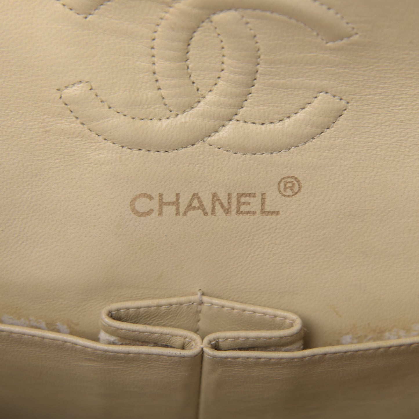 Lambskin Quilted Small Double Flap Beige