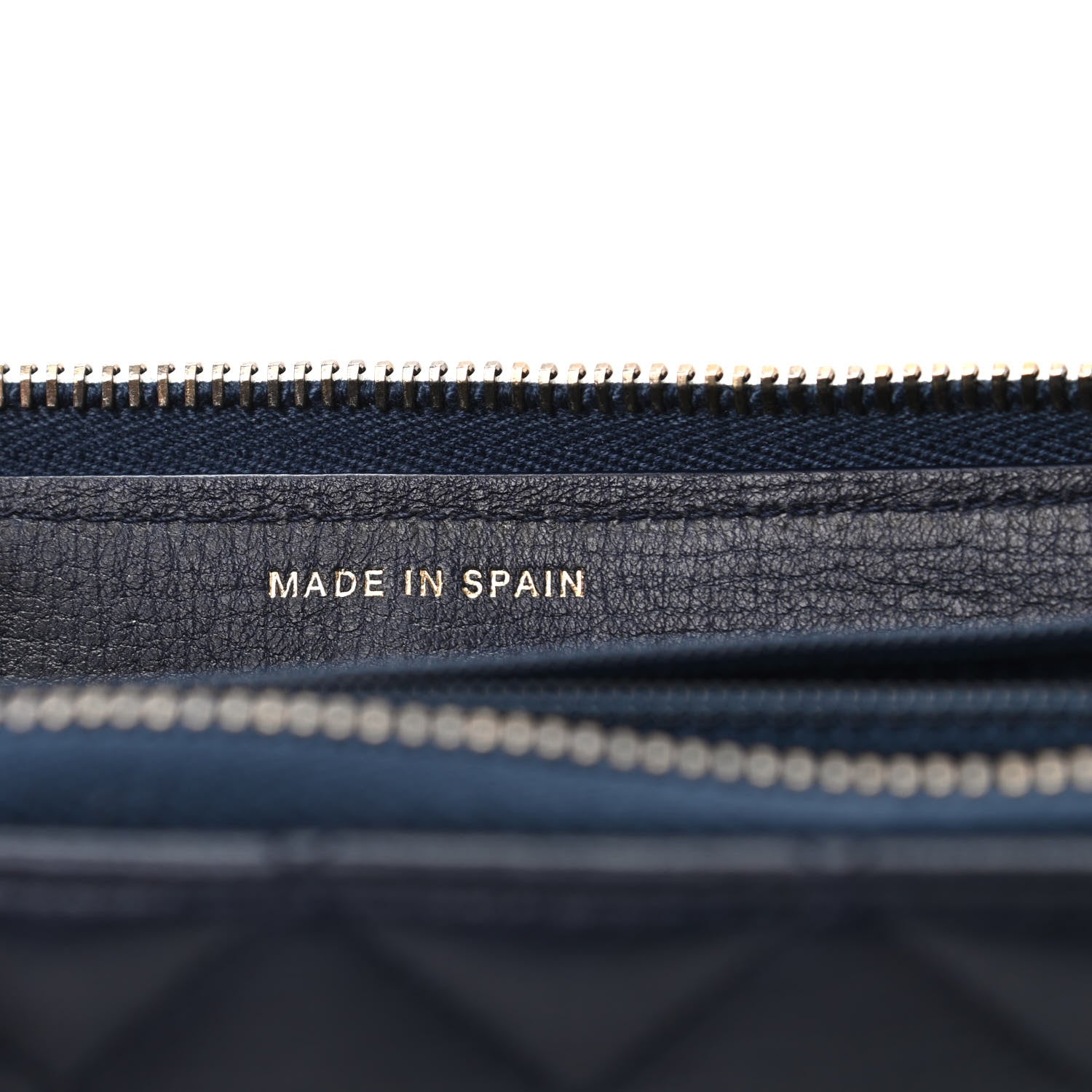 Chanel Calfskin Quilted Small Zip Around Wallet Navy 8 of 9