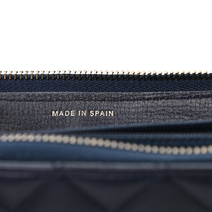 Chanel Calfskin Quilted Small Zip Around Wallet Navy 8 of 9