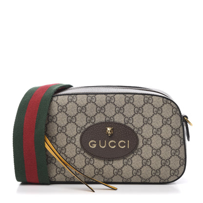 Gucci GG Supreme Monogram Web Neo Vintage Shoulder Bag Beige New Acero Crop 1 of 11