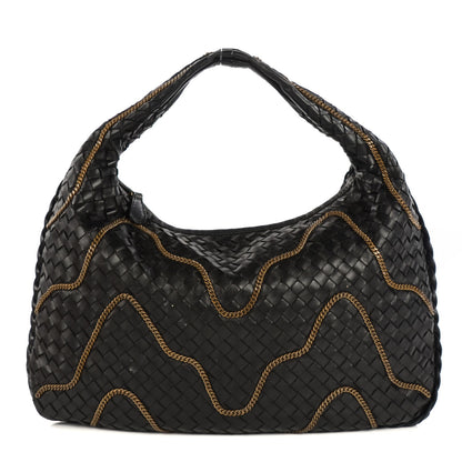 Bottega Veneta Nappa Intrecciato Medium Veneta Chain Hobo Nero Black 1 of 10