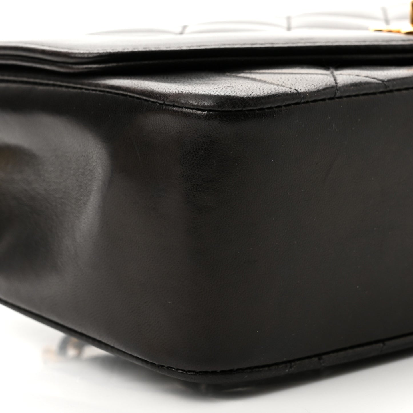 Lambskin Quilted Small Single Flap Black