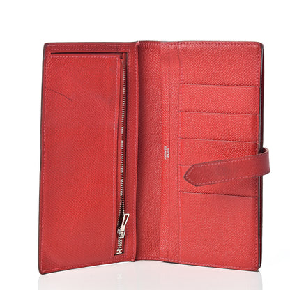 Hermes Epsom Bearn Gusset Wallet Rouge Casaque 5 of 18