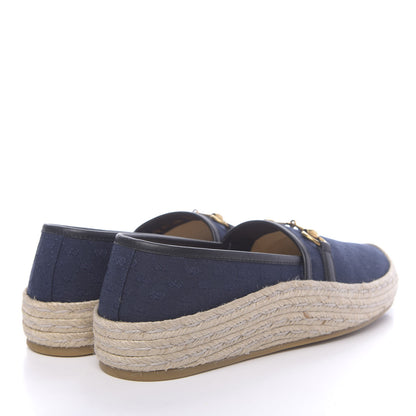 Gucci Jacquard Mini GG Monogram Mens Horsebit Espadrilles 8.5 London Blue Black 4 of 13