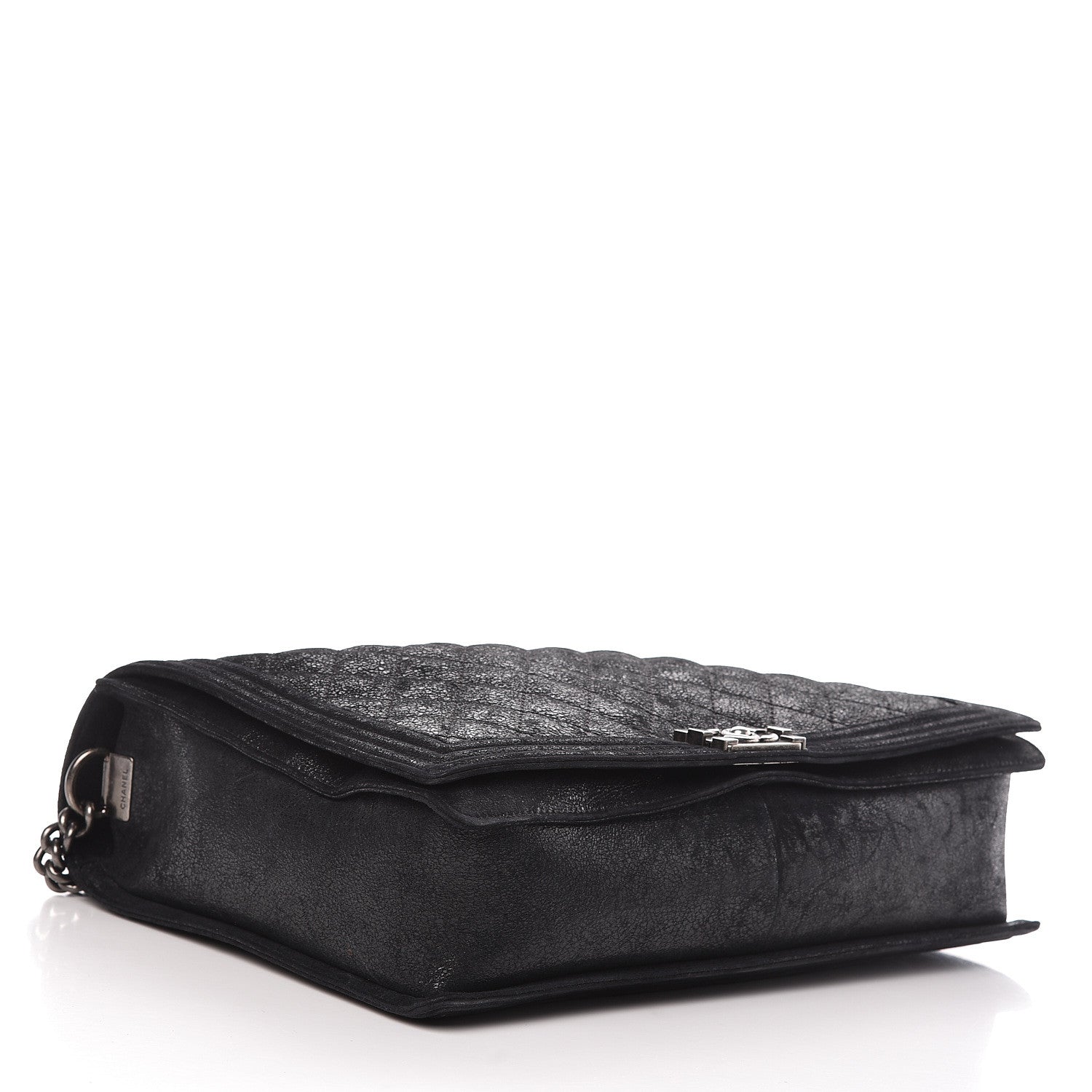 Chanel Iridescent Calfskin Quilted XL Gentle Boy Flap Black 4 of 11