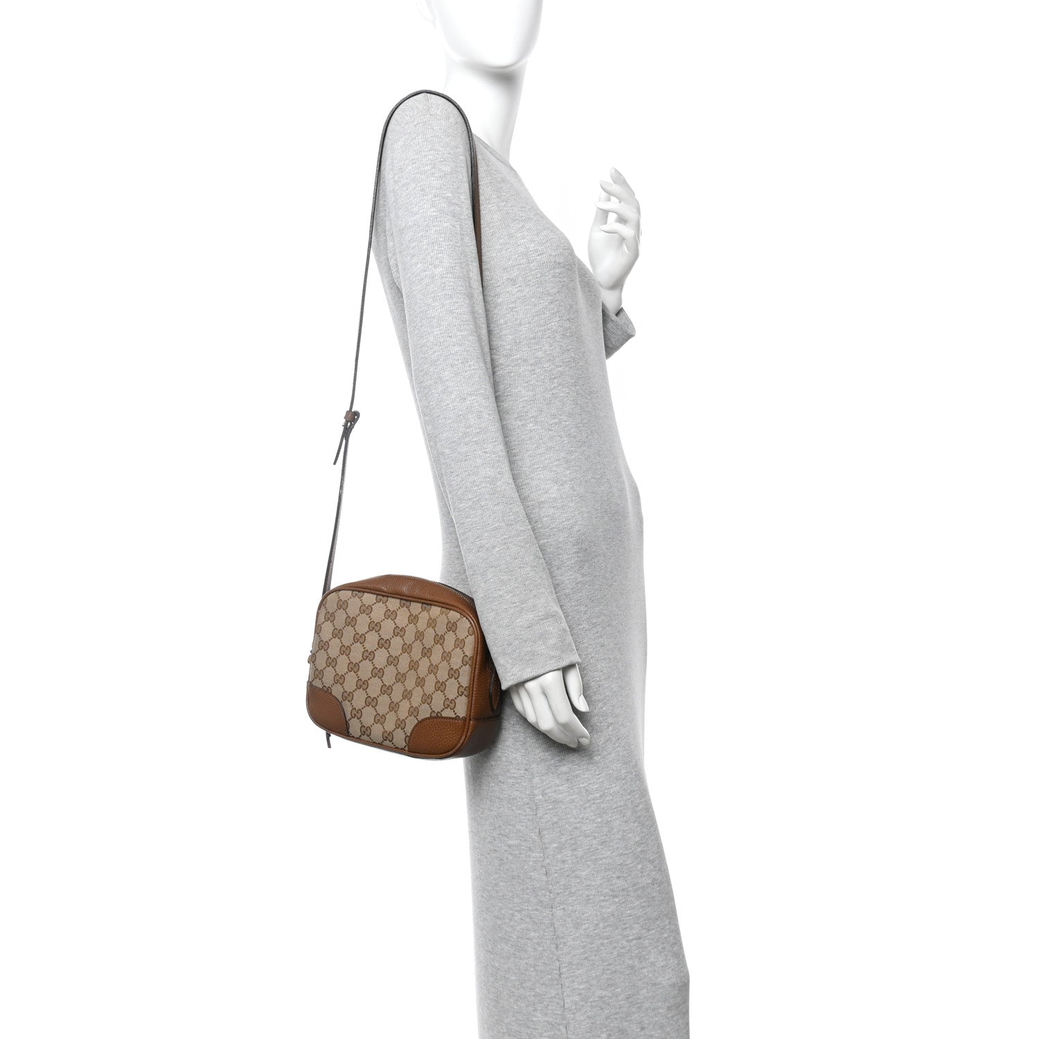 Gucci Monogram Mini Bree Messenger Bag Beige Tabacco 2 of 10