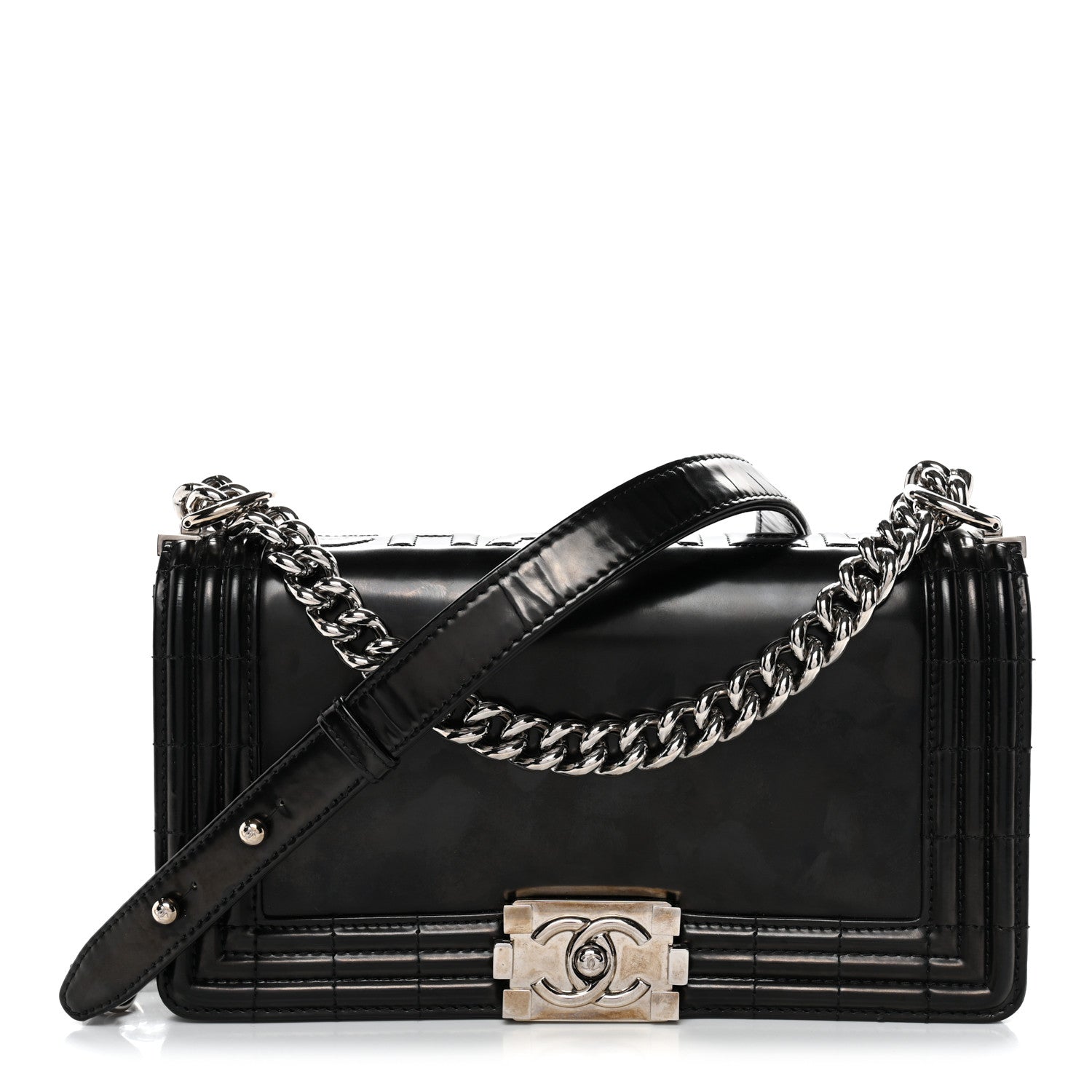 Chanel Glazed Calfskin Medium Boy Flap Black 1 of 11
