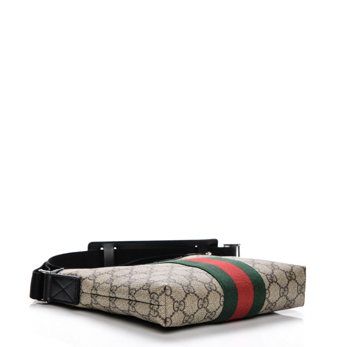GG Supreme Monogram Web Messenger Bag Black