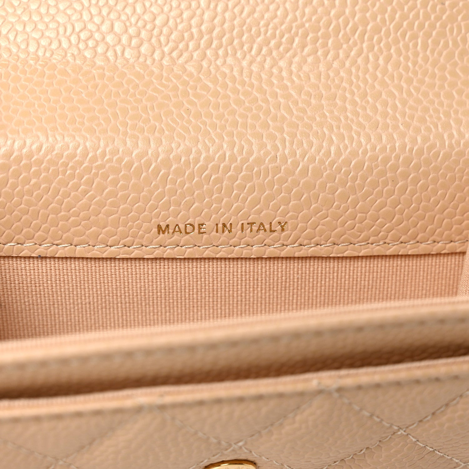 Chanel Caviar Quilted Flap Card Holder Wallet Beige 7 of 9