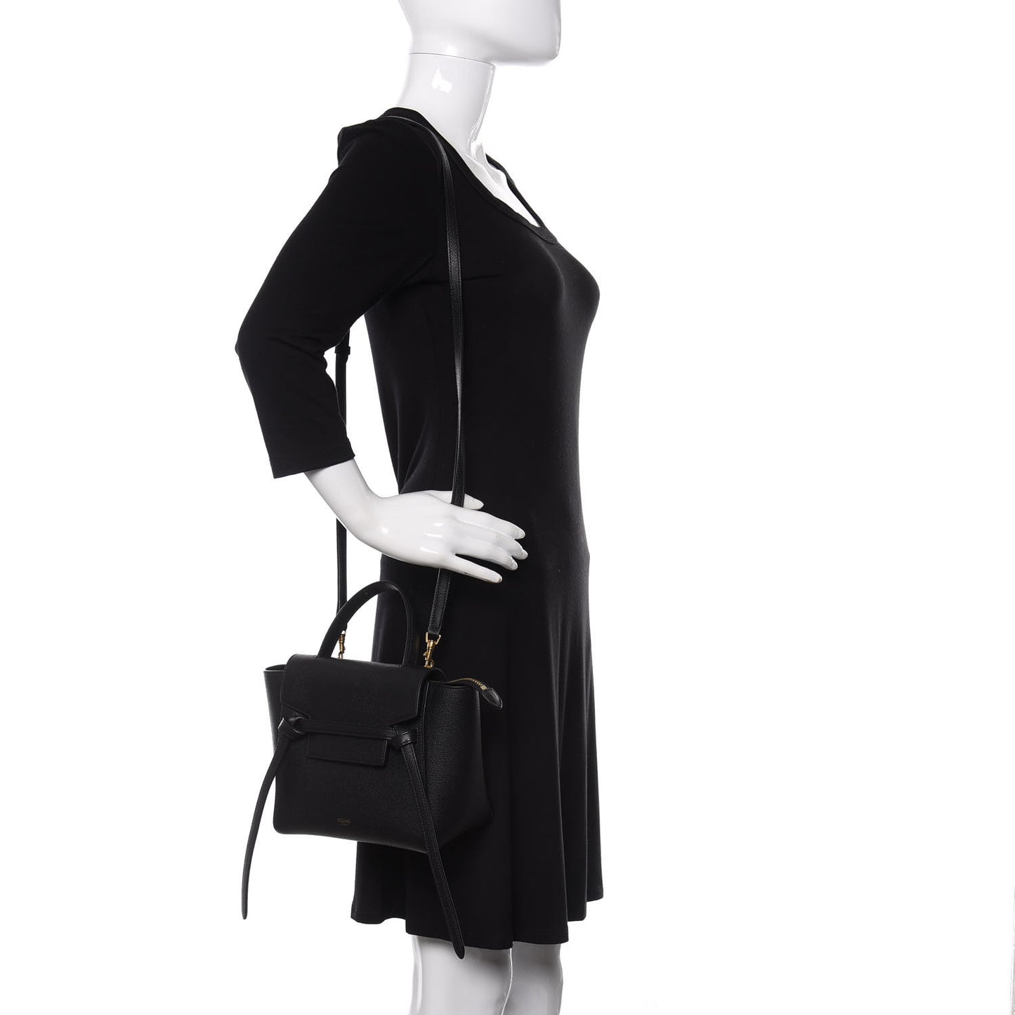 Grained Calfskin Nano Belt Bag Black