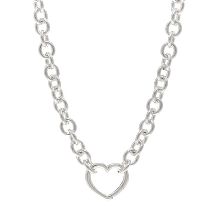 Tiffany Sterling Silver Heart Clasp Choker Necklace 1 of 4