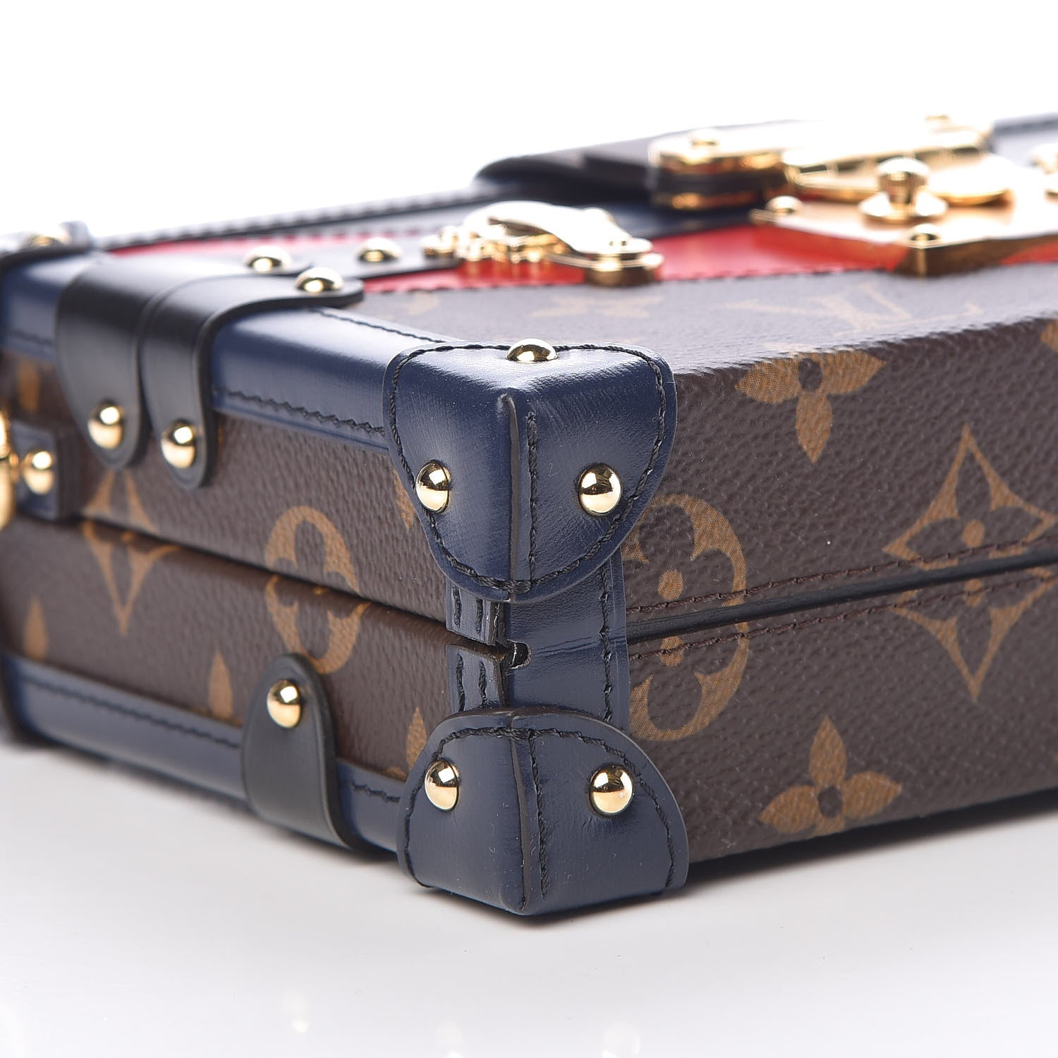 Louis Vuitton Monogram Malletage Print Petite Malle Marine Rouge 9 of 11