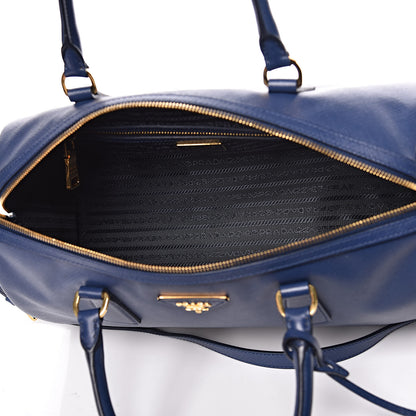 Prada Saffiano Lux Bauletto Bleuette 5 of 10