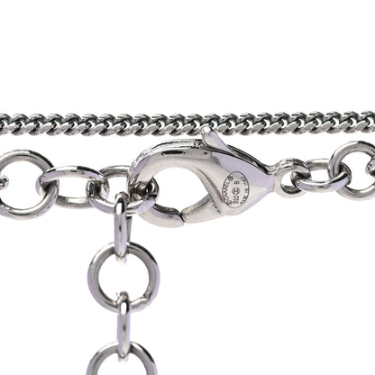 Chanel Pearl Crystal CC Heart Necklace Silver Pearly White 5 of 6