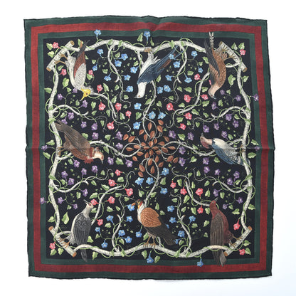 Gucci Silk Floral Condor Square Handkerchief Black 1 of 4