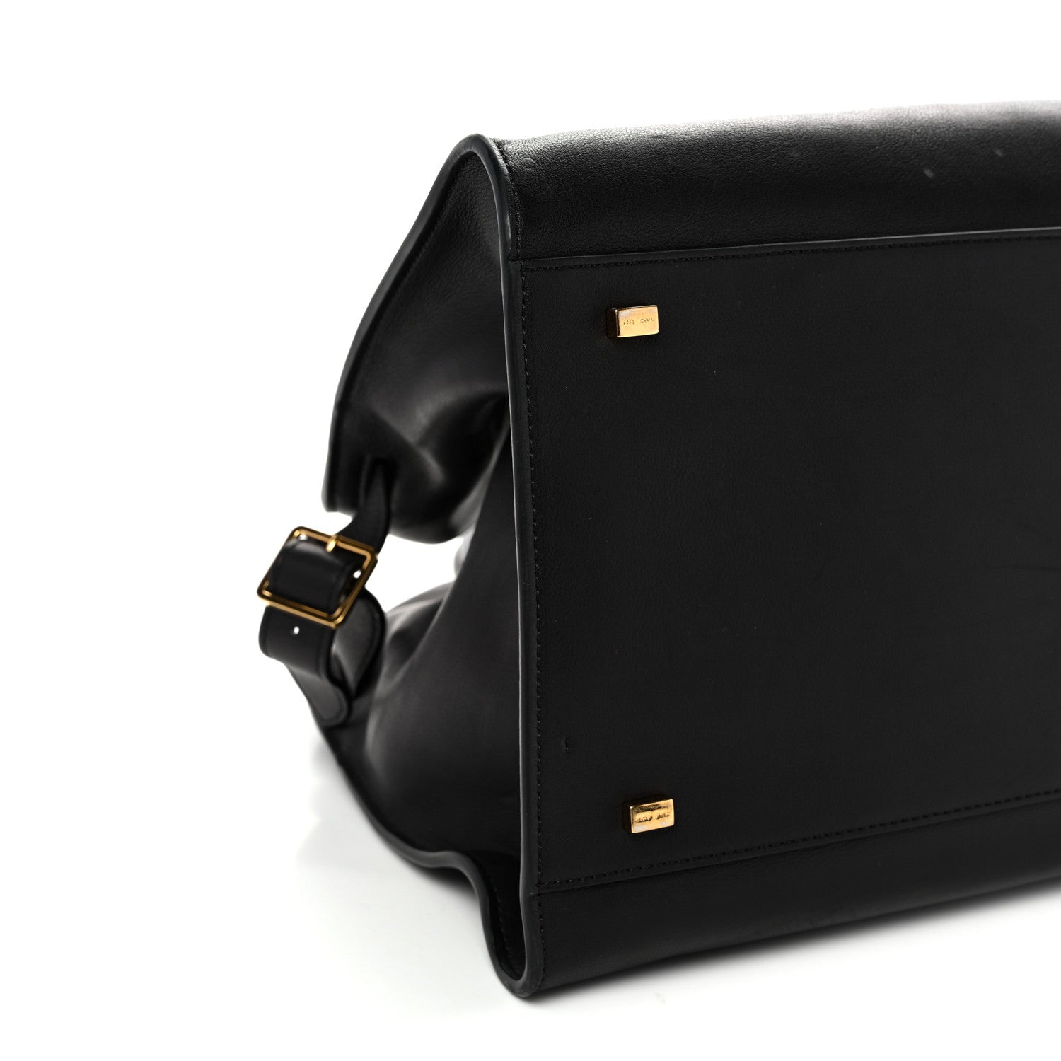 The Row Polished Saddle Calfskin Soft Margaux 15 Black 8 of 9