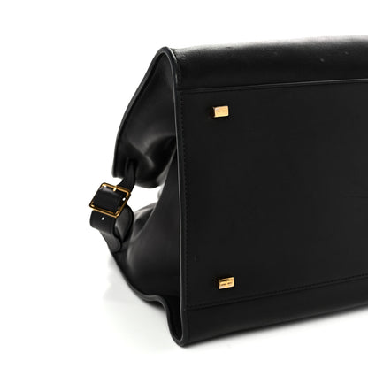 The Row Polished Saddle Calfskin Soft Margaux 15 Black 8 of 9