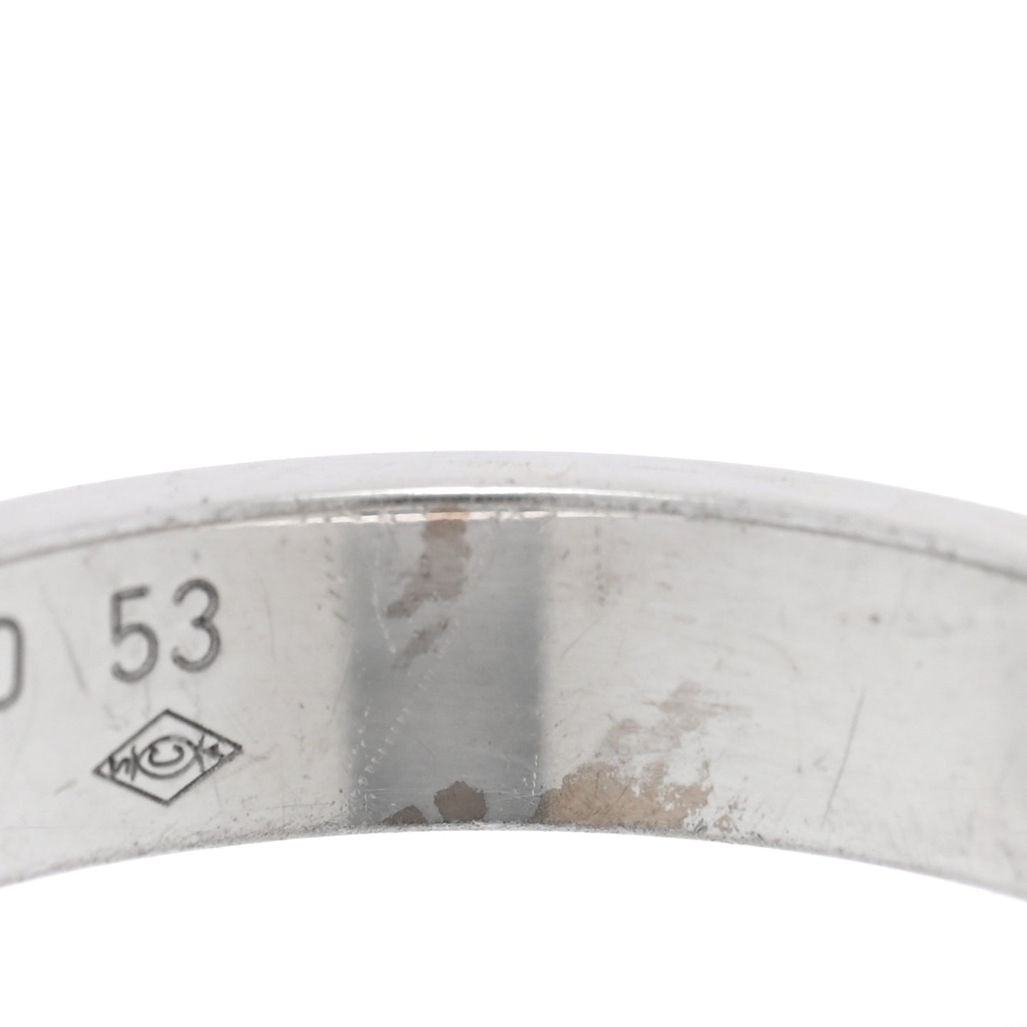 18K White Gold Diamond 4mm LOVE Wedding Band Ring 53 6.25