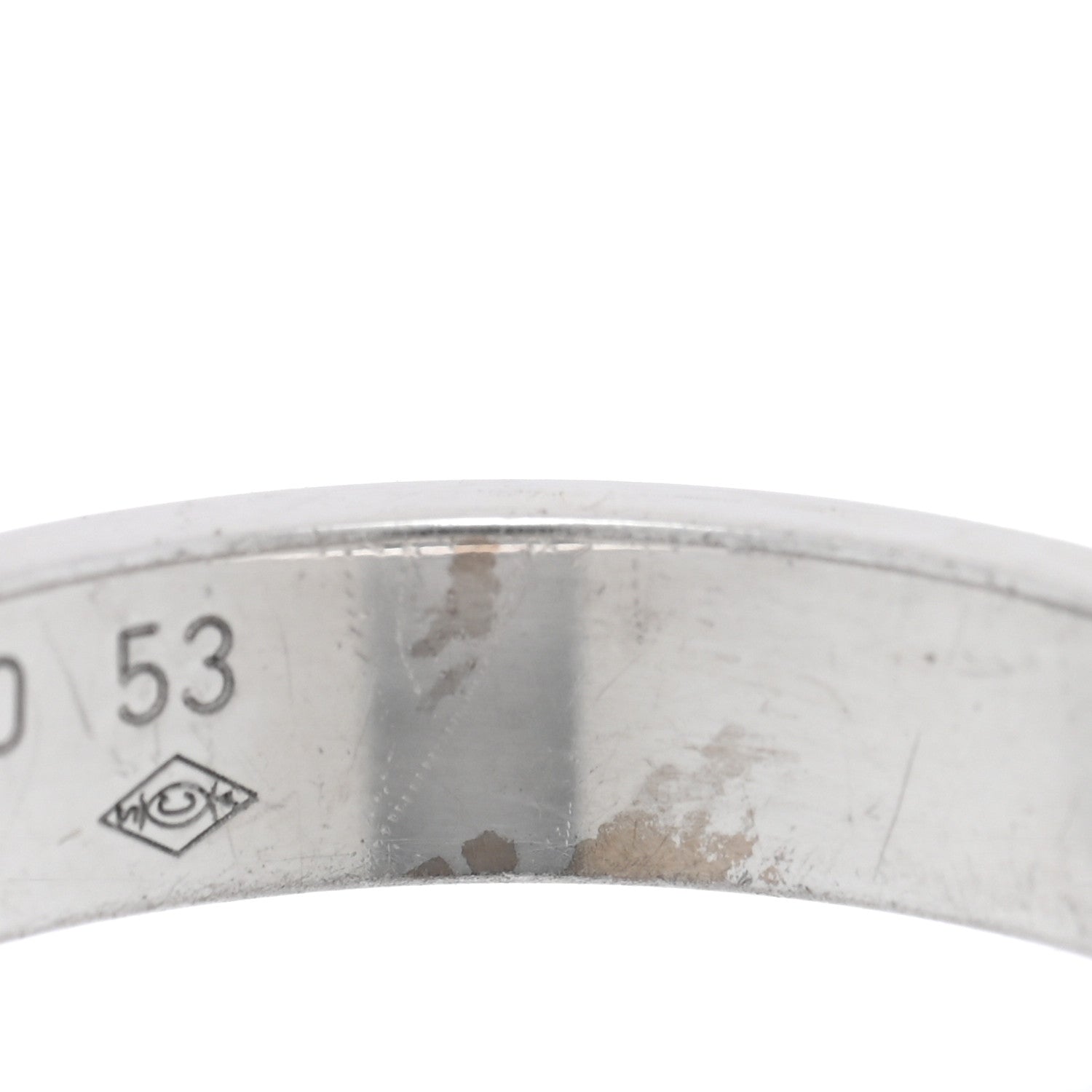 Cartier 18K White Gold Diamond 4mm LOVE Wedding Band Ring 53 6.25 6 of 6