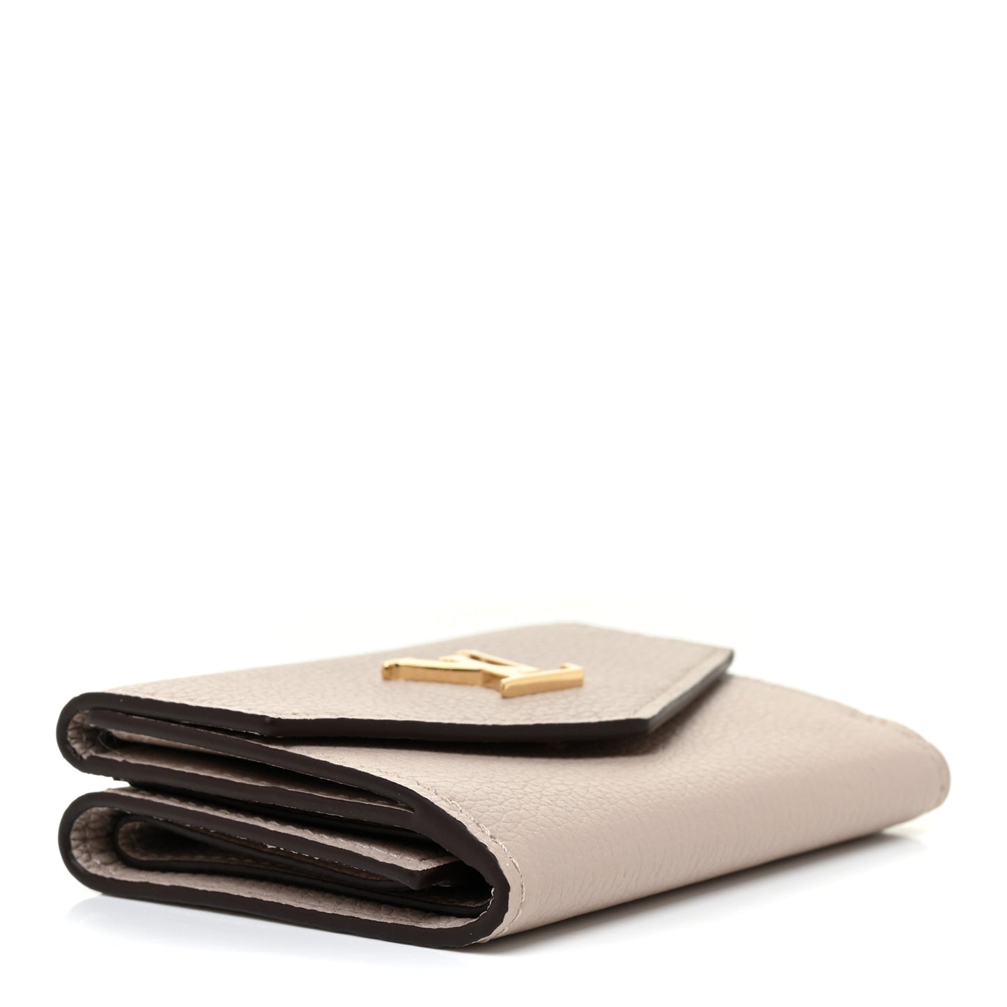 Calfskin Lockmini Wallet Greige